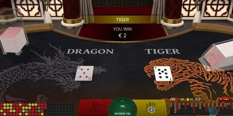 Nhiều tính năng bổ trợ trong Dragon Tiger tại Bet88